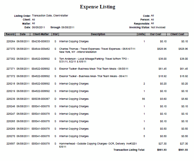 expenselisting