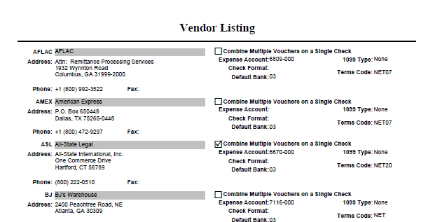 vendorlisting